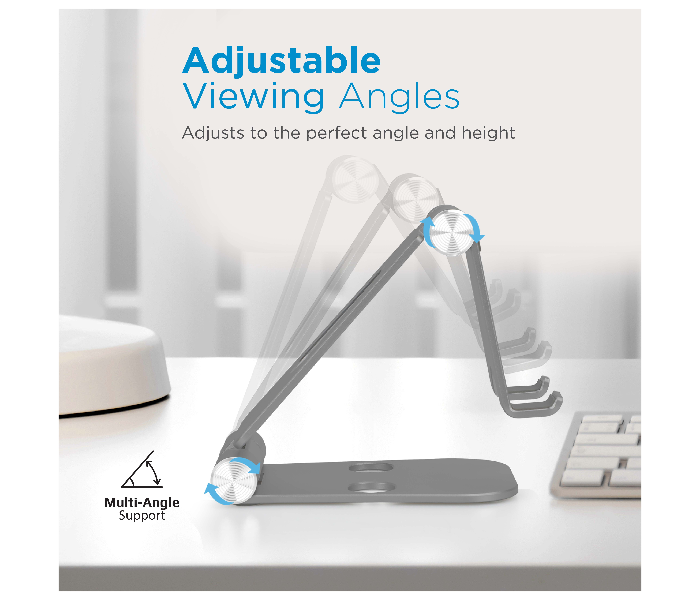 Promate TABVIEW Aluminum Foldable Multi-Angle Tablet Stand - Grey - Zoom Image 5