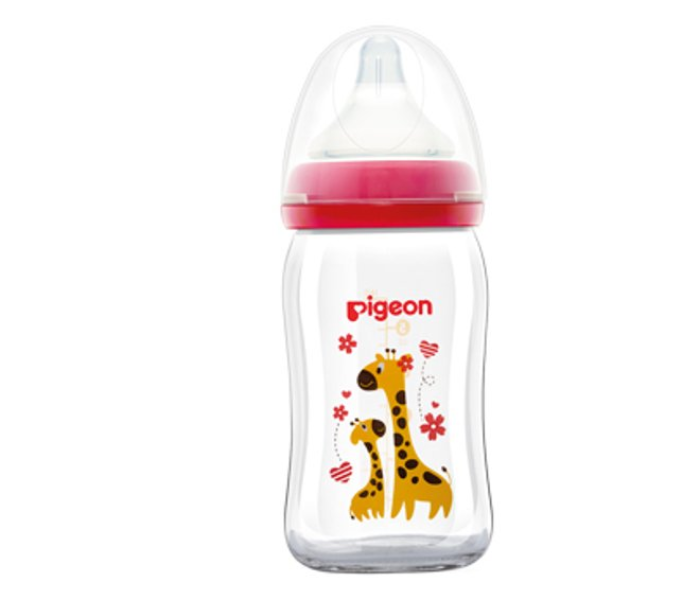 Pigeon 160ml Softouch Wide Neck Decorated Glass Bottle - Red - Zoom Image