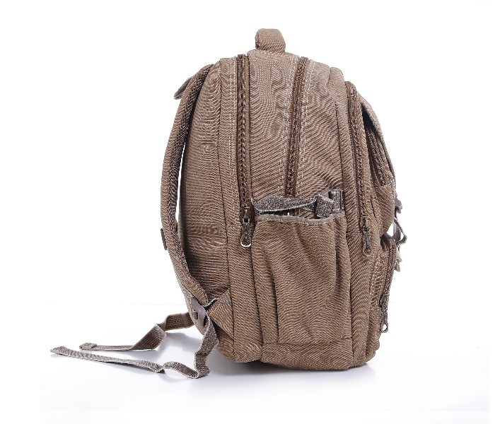 Para John PJBP6643A20-K 20 inch Canvas Leather Backpack - Khaki - Zoom Image 4