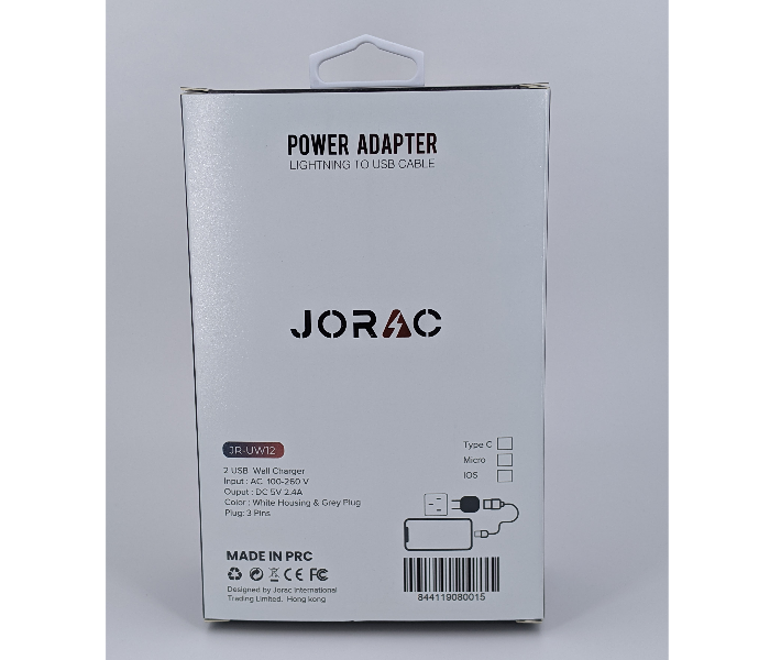 Jorac UW12 Smart IC Micro USB 2 Port Charger - White - Zoom Image 2