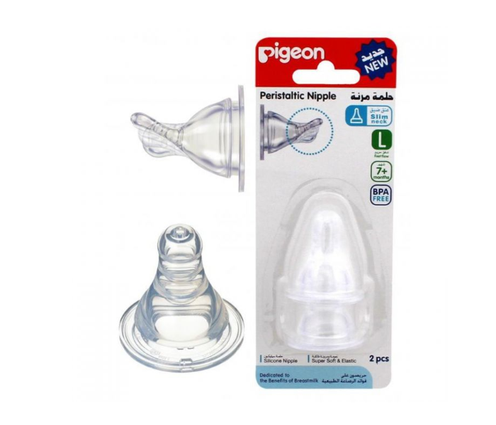 Pigeon 2 Pieces Blister Peristaltic L Nipple  - Clear - Zoom Image