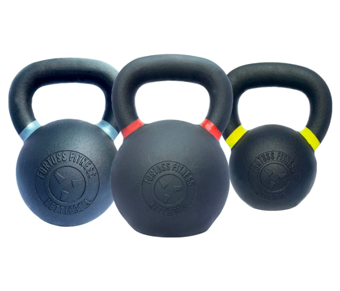 Fortuss Cast Iron Kettlebell Set 3 pcs 16, 20, 32 KG Home Gym Workout Equipment - Zoom Image 2