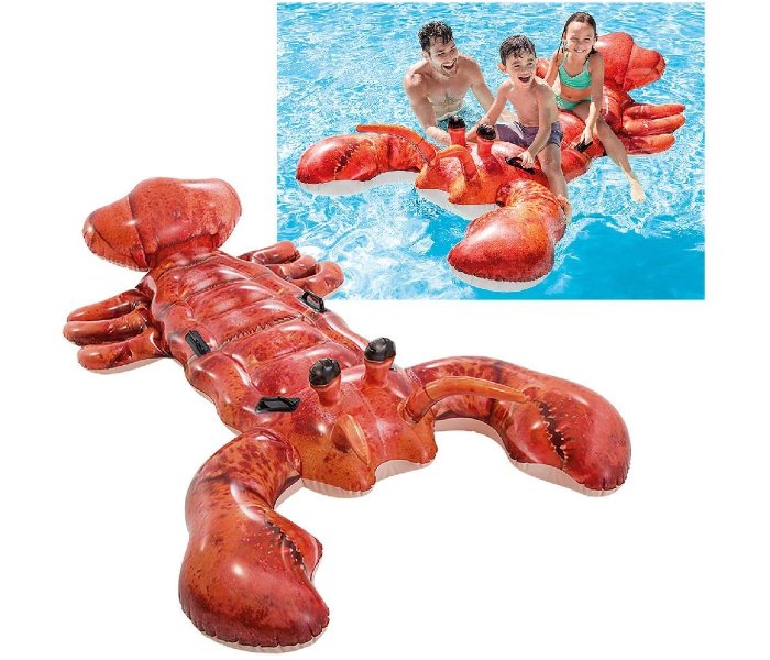 Intex 57533 Inflatable 2.13m x 1.37m Lobster Ride-On Swimming Pools - Red - Zoom Image 2