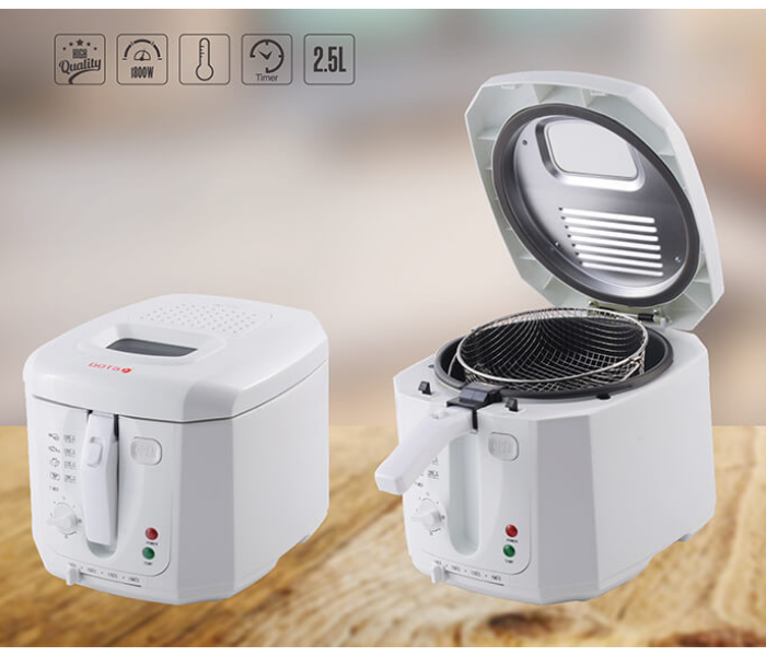 Dots FRX-503 1800W 2.5 Liter Capacity Adjestable Thermostat Deep Fryer - White - Zoom Image