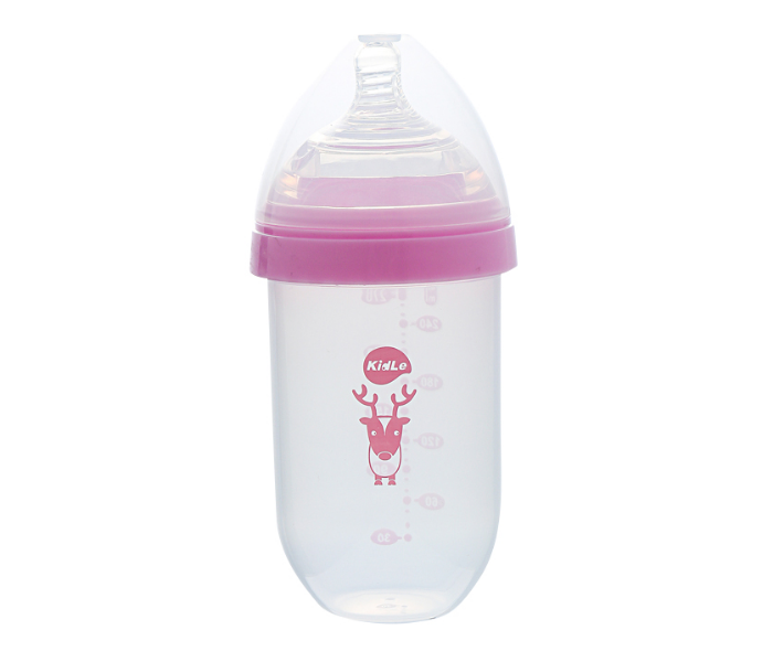 Kidle CJM0003 270ml Super Wide Mouth Feeding Bottle - Pink - Zoom Image