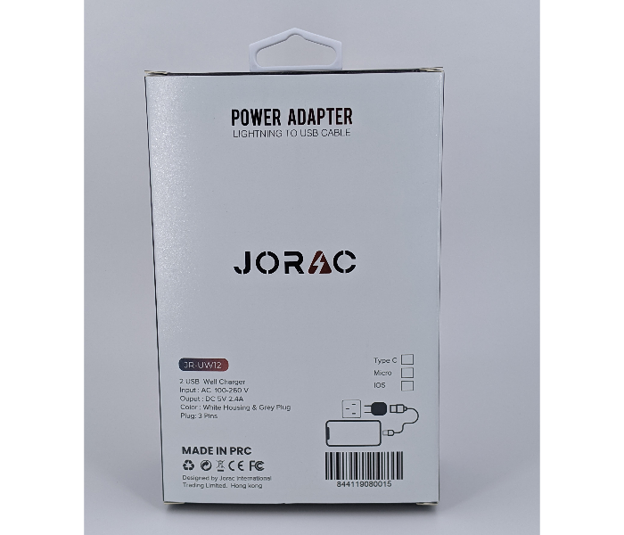 Jorac UW12 Smart IC Lightning 2 Port Charger - White - Zoom Image 2