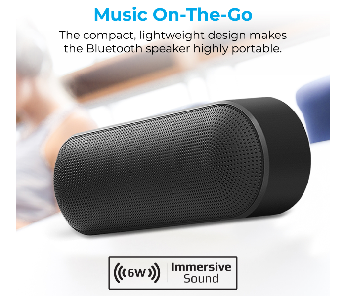 Promate CAPSULE 6W Bluetooth Speaker with Mic - Black - Zoom Image 5