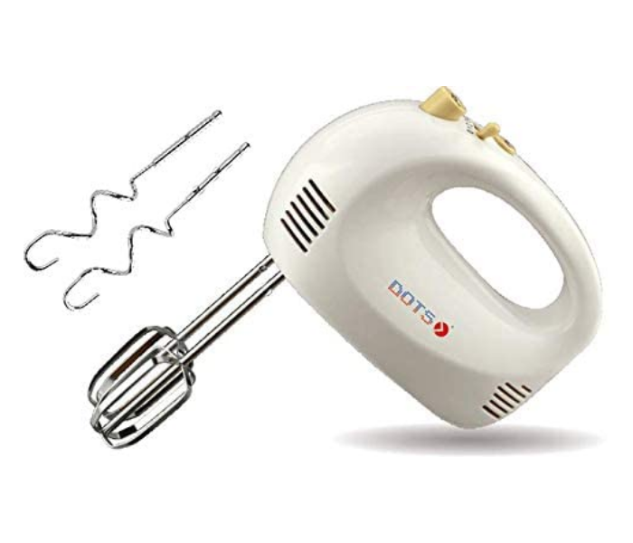 Dots BTR-538 250W Five Speed Hand Mixer - White - Zoom Image