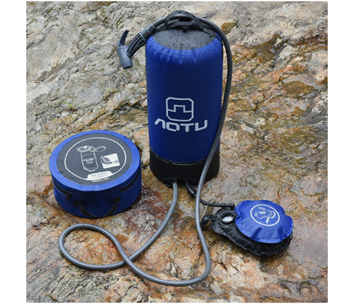 Notu Portable 11 Liter PVC Outdoor Pressure Shower Water Bag Camping Shower Set – Blue   - Zoom Image 3