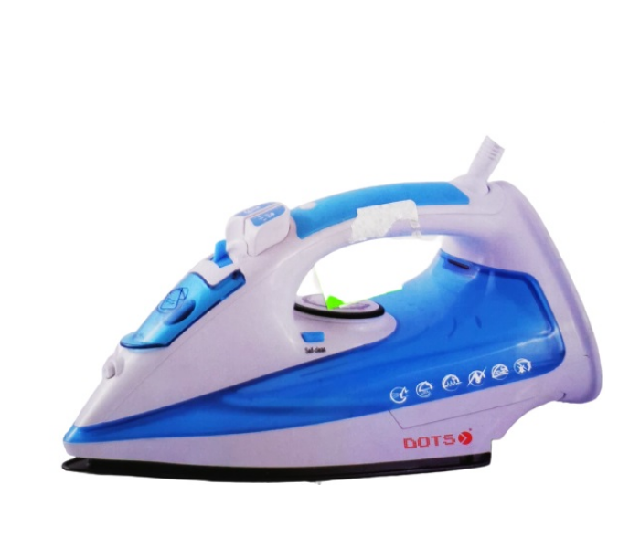 Dots SN-502 2220W Steam Iron Box High Quality Non Stick Sole Plate - White and Blue - Zoom Image