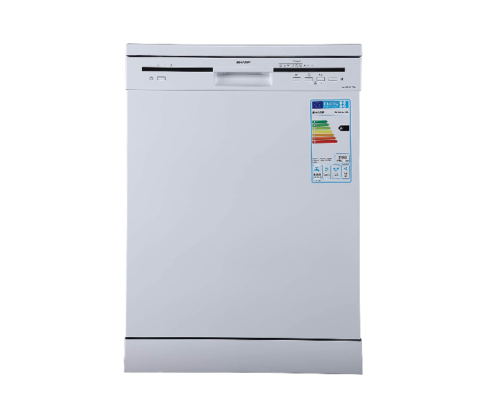 Sharp QW-MB612-WH3 Freestanding Dishwasher with 6 Programs and 12 Place Settings - White - Zoom Image 2