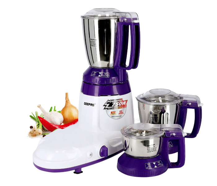 Geepas GSB44067 750W 3 in 1 Mixer Grinder - White and Blue - Zoom Image 1