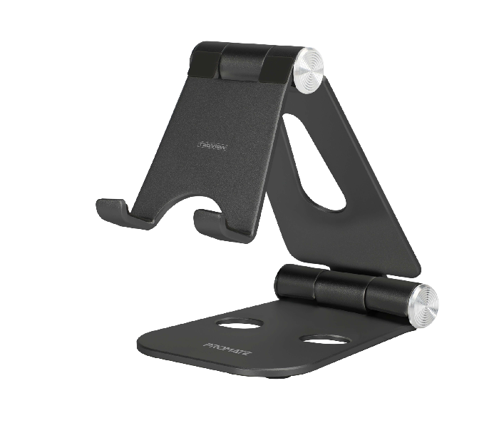 Promate TABVIEW Aluminum Foldable Multi-Angle Tablet Stand - Black - Zoom Image 1