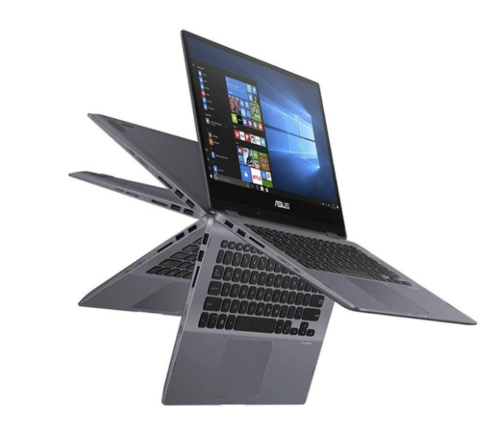 Asus VivoBook Flip 14 TP412FA-EC721T 14 inch FHD Intel Core i3 8GB RAM 512GB Windows 10 English Arabic Keyboard Touch Laptop - Star Grey - Zoom Image 1