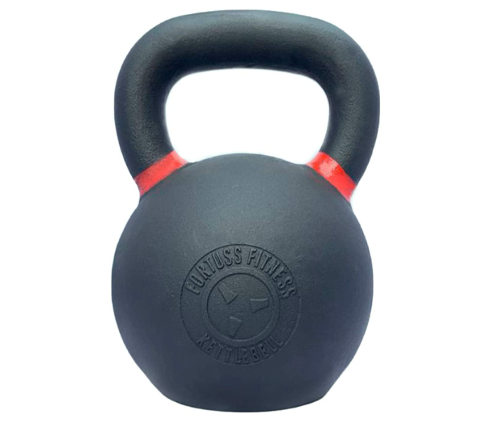 Fortuss 32KG Cast iron Powder Coated Kettlebell Color Coded Handles Crossfit Functional Fitness Home Gym Workout Equipment Strength and Weight Training – Red - Zoom Image