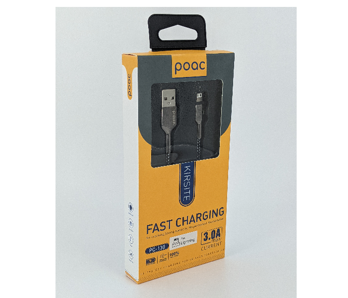 Poac PC-130 3A Ceramic Finish Micro USB Data Cable - Black - Zoom Image 2