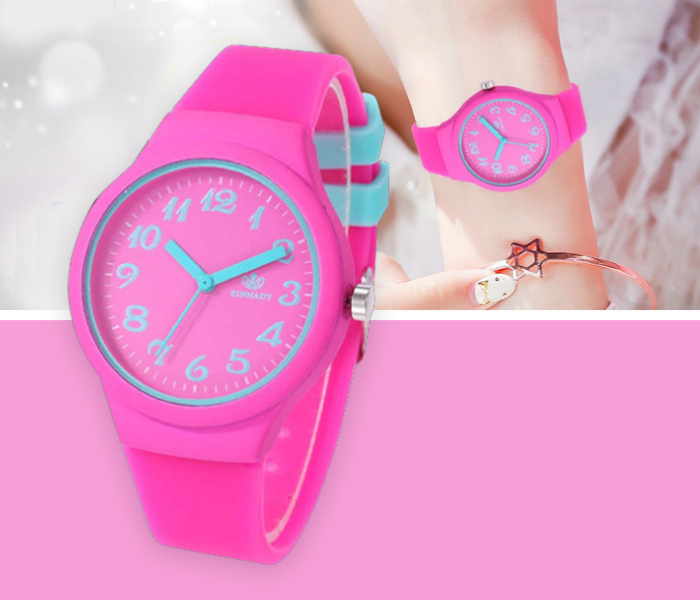 RINNADY - Jelly Silicone Women's Wrist Analog Watch - Pink - Zoom Image 4