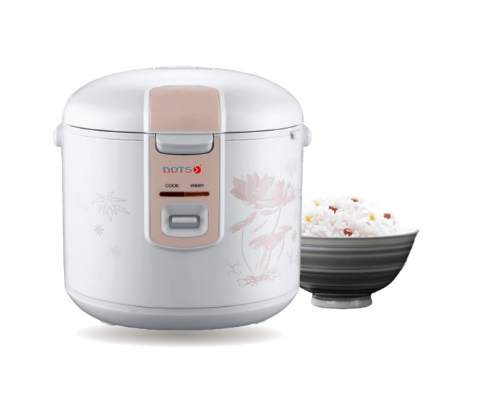 Dots RCD-002W 700W 1.5 Litre Rice Cooker Inner Pot With Double Coating Micro Pressure Sealed Structure - White - Zoom Image