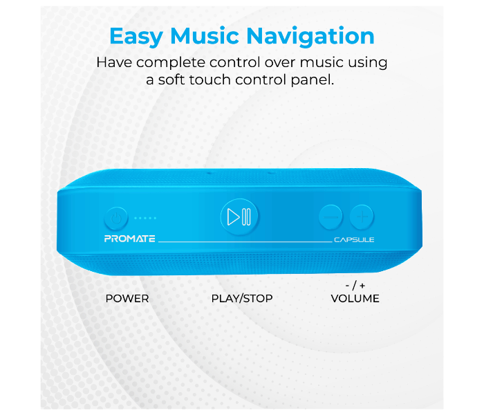 Promate CAPSULE 6W Bluetooth Speaker with Mic - Blue - Zoom Image 2