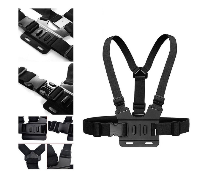 Action Camera Chest Body Mount Harness Strap with 3-Way Adjustment Base - Zoom Image 2