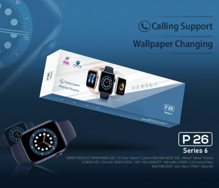 BSNL P-26 Series 6 Full Screen Smart Watch- White - Zoom Image 2