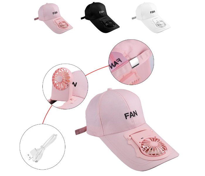 Sunscreen Fan Hat Summer Outdoor Sport Hats Sun Protection Cap With Solar Cool Fan Cycling Climbing Baseball Cap Cooler-White - Zoom Image 2