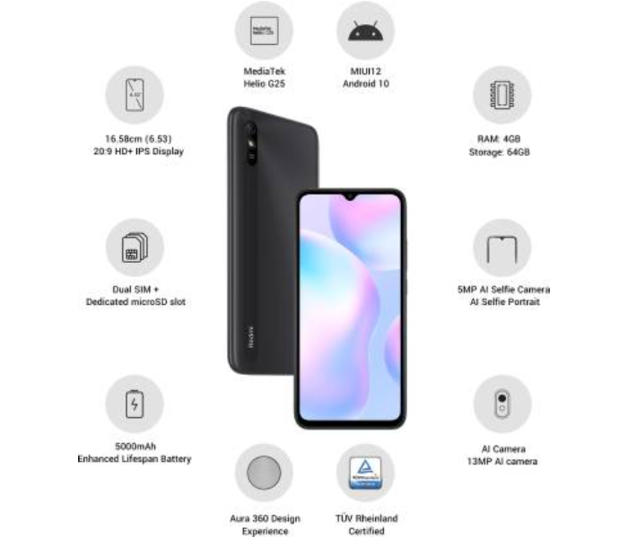 Xiaomi REDMI 9I 4GB RAM 64GB Storage- Midnight Black - Zoom Image 6