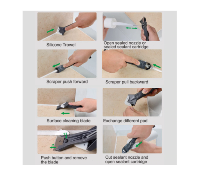 5 In 1 Silicone Remover Sealant Smooth Scraper with Seam Tape Plastic Hand Tool - Zoom Image 4