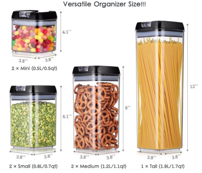 Durable  Food Storage Container 7-Piece Set- Transparent - Zoom Image 4