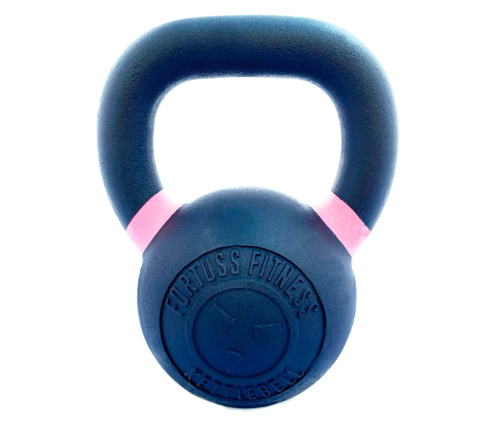 Fortuss 8KG Cast iron Powder Coated Kettlebell Color Coded Handles Crossfit Functional Fitness Home Gym Workout Equipment Strength and Weight Training – Pink - Zoom Image