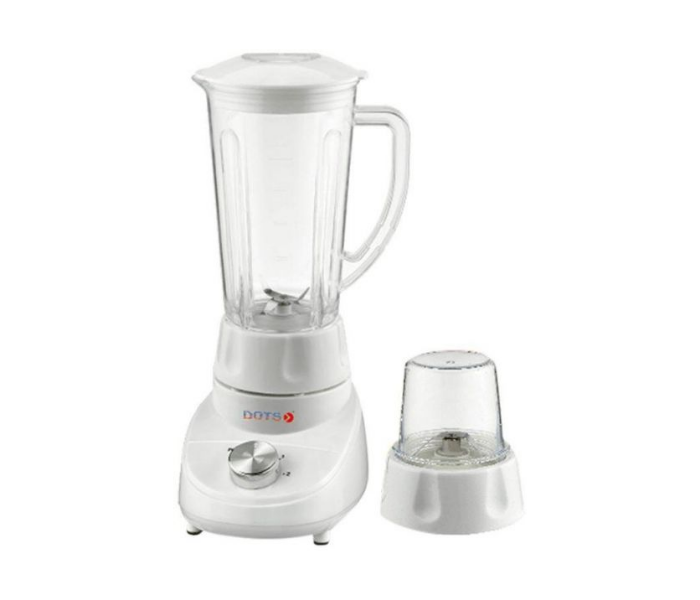 Dots BLD-258 1.5 Liter 350W Blender with Plastic Jar And Grinder - White - Zoom Image