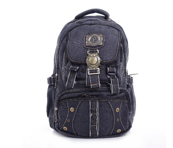 Para John PJBP6643A18-B 18 inch Canvas Leather Backpack - Black - Zoom Image 1