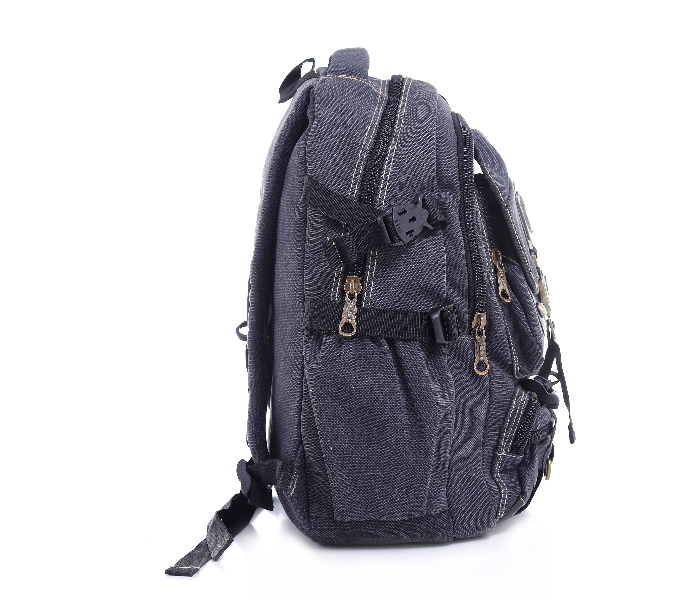 Para John PJBP6533A18-B 18 inch Canvas Leather Backpack - Black - Zoom Image 3