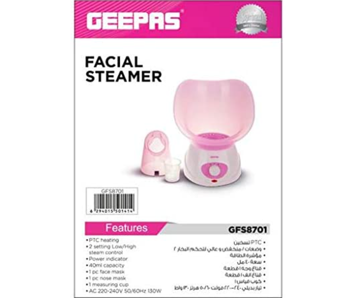 Geepas GFS8701 PTC Heating Facial Steamer with Mask - Pink - Zoom Image 10