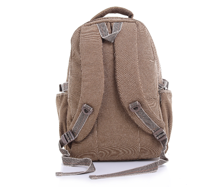 Para John PJBP6643A18-K 18 inch Canvas Leather Backpack - Khaki - Zoom Image 3