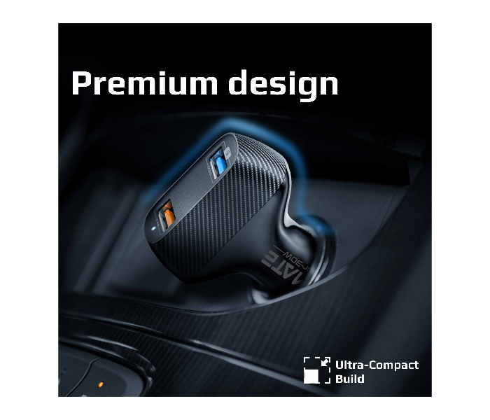 Promate DRIVEGEAR-30W Ultra Fast 30W Qualcomm Quick Charge 3.0 Car Charger - Black - Zoom Image 3