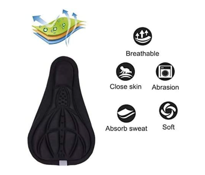 Extra Soft Gel Bicycle Seat Cover- Black - Zoom Image 3