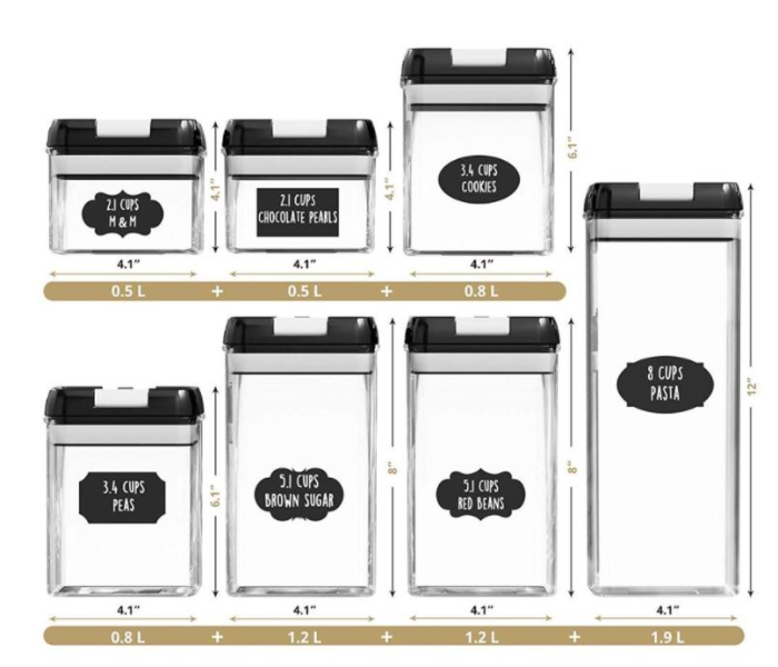 Durable  Food Storage Container 7-Piece Set- Transparent - Zoom Image 3