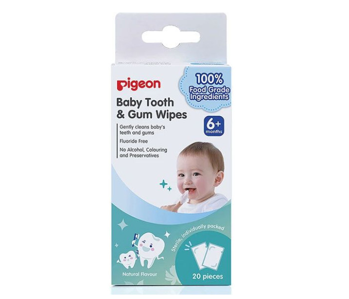 Pigeon 20 Sheet Natural Baby Tooth and Gum Wipes - Zoom Image