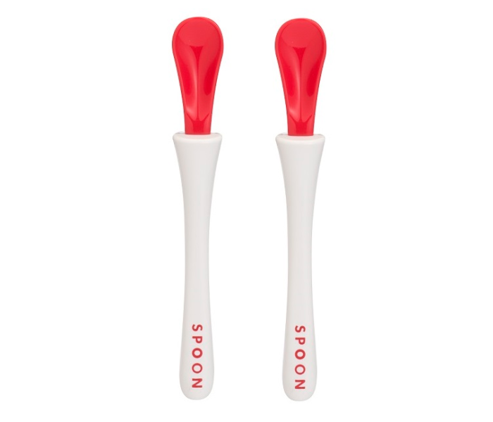 Pigeon Set of 2 Piece Stage 1 Weaning Spoon Set - White and Red - Zoom Image 1