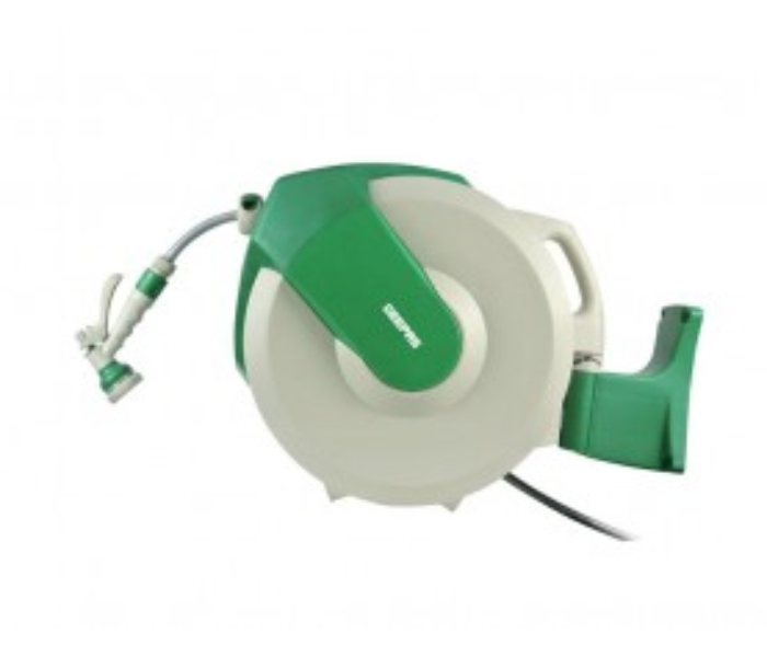 Geepas GWH59056 30M Auto Water Hose Reel - White and Green - Zoom Image