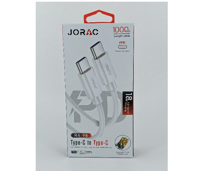 Jorac RA-98 Type-C To Type-C Power Delivery Cable -White - Zoom Image 1