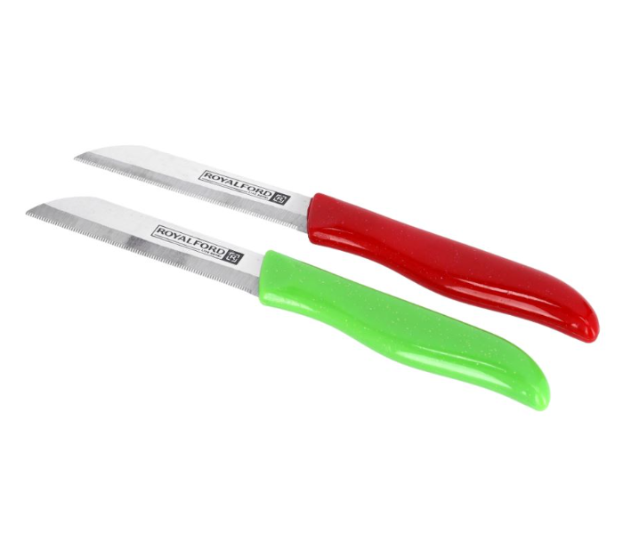 Royalford RF9686 2Pcs Fruit Knife- Green and Red - Zoom Image 1