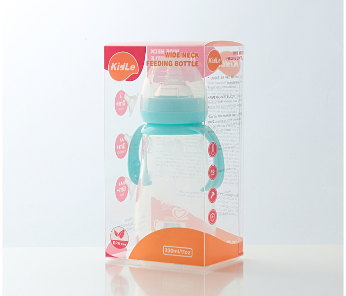 KidLe CJM0017 330ml Wide Mouth Silicone Feeding Bottle - Pink - Zoom Image 4