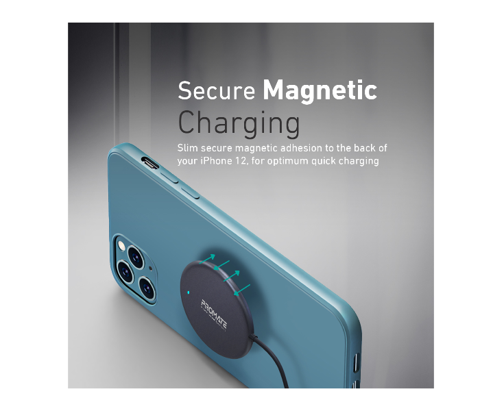 Promate MAGTAG-15W Magnetic 15W Wireless Charger with USB-C Connector - Black - Zoom Image 3