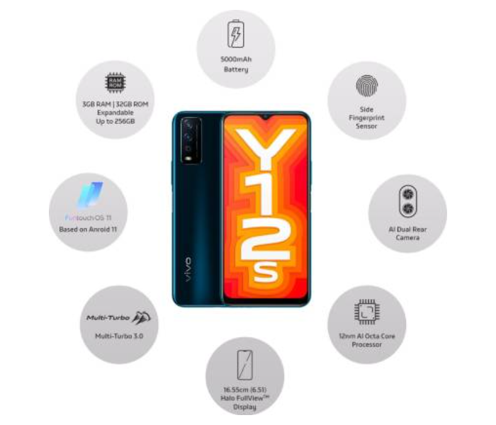 Vivo Y12S 3GB RAM 32GB Storage - Phantom Black - Zoom Image 4