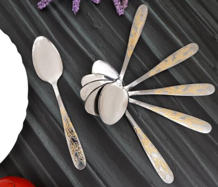 Delcasa DC1099 Stainless Steel Golden Desert Spoon - 6 Pieces - Zoom Image 2