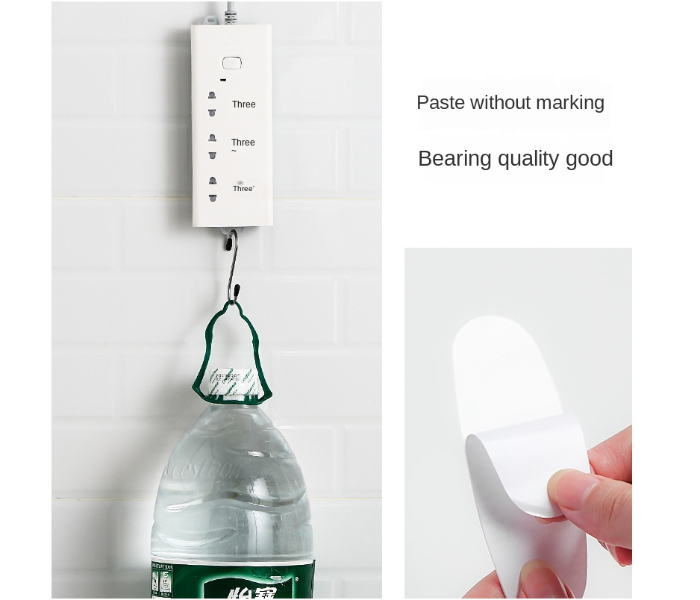 Sticker Punch-Free Plug Fixer Socket Fixer Cable Wire Seamless Wall-mounted Power Strip Holder Organizer - White - Zoom Image 3