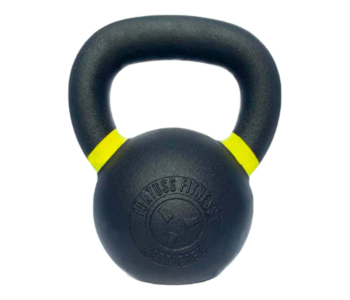 Fortuss 16KG Cast iron Powder Coated Kettlebell Color Coded Handles Crossfit Functional Fitness Home Gym Workout Equipment Strength and Weight Training – Yellow - Zoom Image