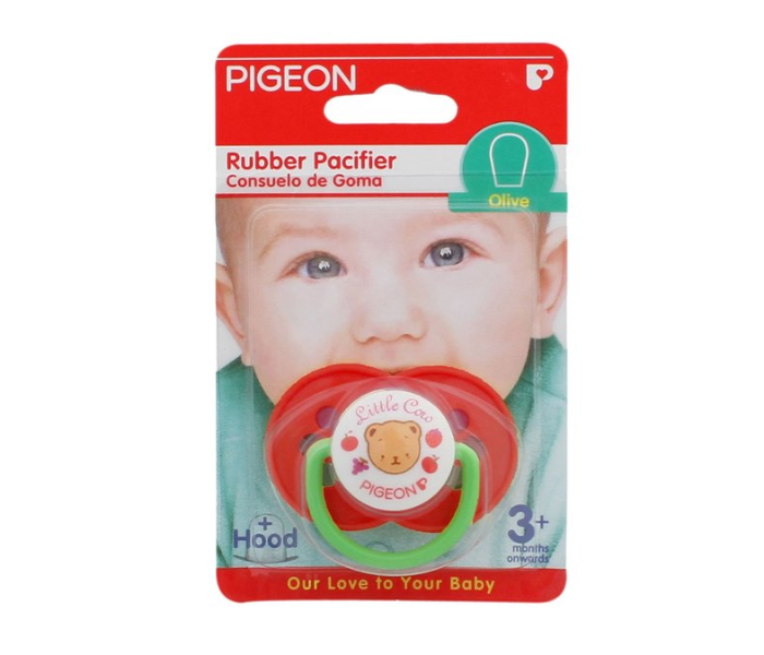 Pigeon Rubber Pacifier Olive - Red - Zoom Image